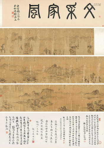 文从昌 癸丑（1553）年作 潇湘八景 手卷 设色绢本