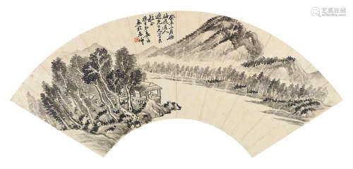 姜筠 癸未（1883）年作 仿梅花道人笔意 镜片 设色纸本