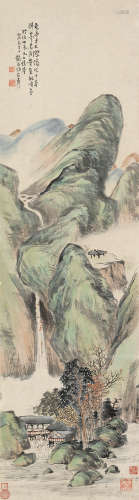 伍德彝 乙未（1895）年作 山水 镜片 设色纸本