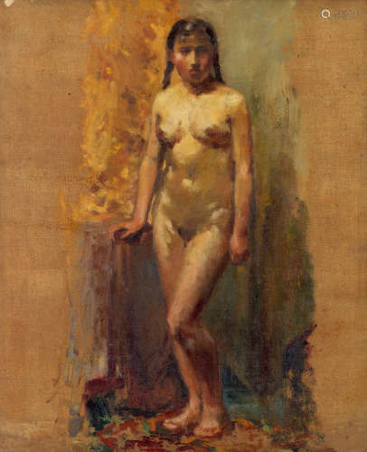 王道源 1956年作 女人体 布面 油画