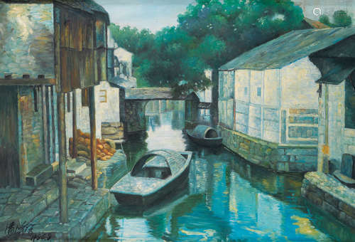 潘鸿海 1986年作 水乡 布面 油画