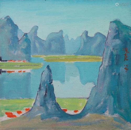 涂克 1987年作 漓江系列 布面 油画