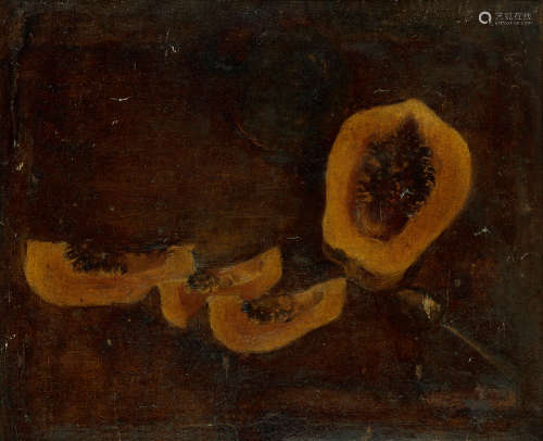 王道源 1937年作 木瓜 布面 油画
