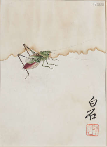 Qi Baishi (1864-1957) Chinese Painting - Grasshopper