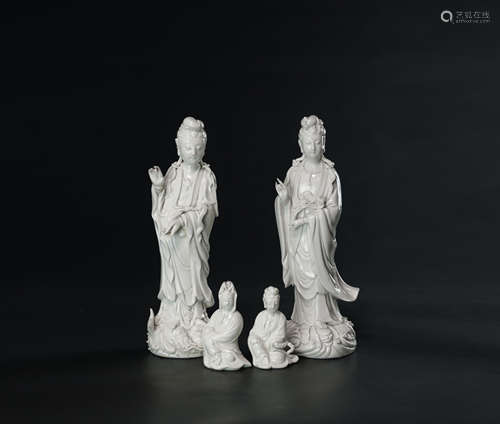 A Group Of Four Dehua Guanyin