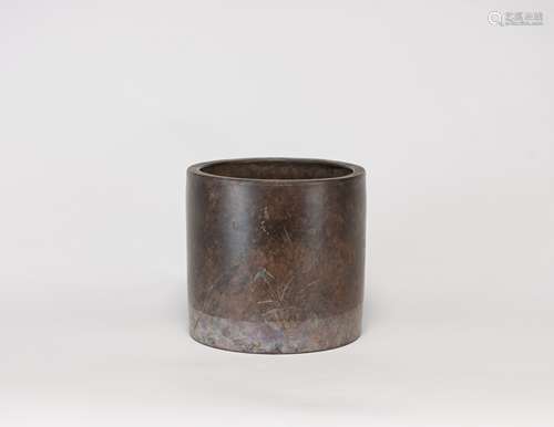 AttributedTo-Yang Peng Nian (1796-1850); Chen Hong Shou (1768-1822)-Zisha Carved Orchid Brush Pot<