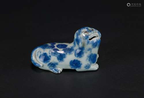 Ming-A Blue And White Chinese Dog Figurines
