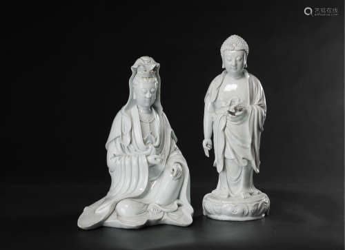 A Two Dehua Figure,Guanyin And Sakyamuni