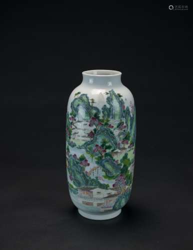 18Th Century-A Chinese Famille Rose Lantern-Form Vase
