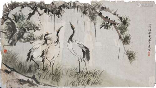 Zhang Yuguang (1885-1968) Chinese Painting -Songhe And Pine