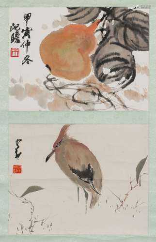 Zhu Qizhan (1892-1996); Zhao Shaoang (1905-1998) Chinese Painting- Bird And Flower