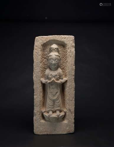 Jin Dynasty (1115-1234)-A Sandstone Guanyin