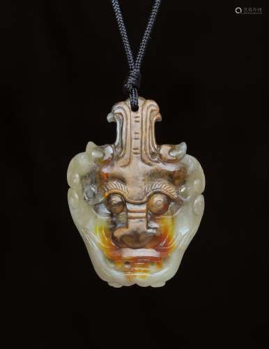Antiques-A Beautiful Chinese Russet Jade Carved Mask