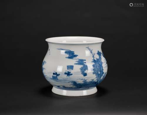 19Th Century-A Blue And White Chinese Jar