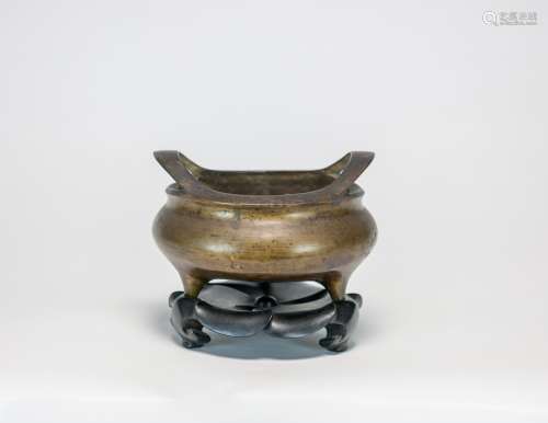 Qing-A Bronze Tripod Censer