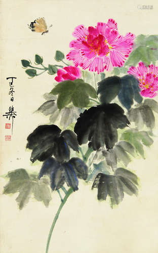 谢稚柳 花卉 纸本立轴