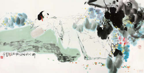 王西京 2005年作 人物 镜心 纸本设色