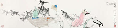 王西京 2009年作 人物 镜心 纸本设色