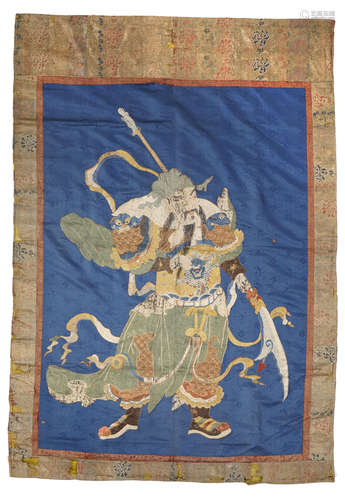 An embroidered hanging of Guan Yu 17th/18th century