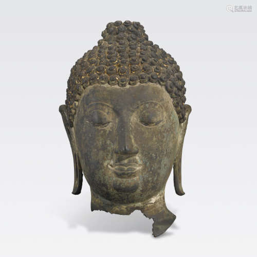 A copper alloy head of Buddha Thailand, Ayutthaya period, 15th/16th century