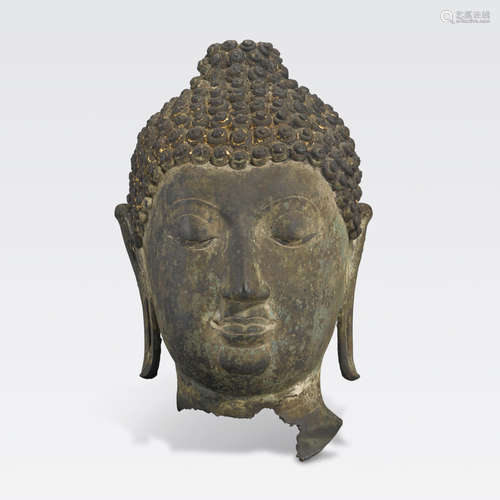 A copper alloy head of Buddha Thailand, Ayutthaya period, 15th/16th century