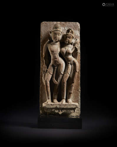 A sandstone stele with mithuna Central India, 11th/12th century