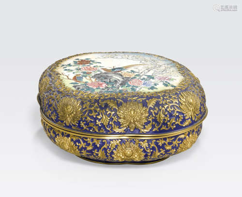 An enamel and parcel gilt-decorated box and cover 20th century
