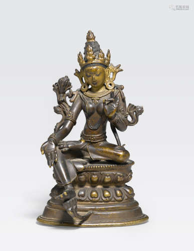 A copper alloy figure of Tara Qing, Pala Revival, 18th century