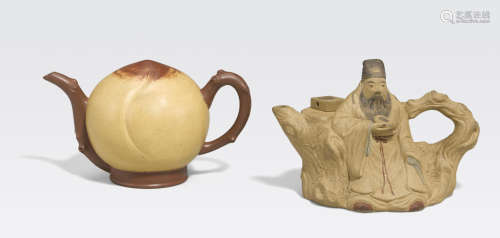 Two Yixing figural teapots