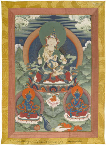 A thangka of Vajrasattva Tibet, circa 19th century