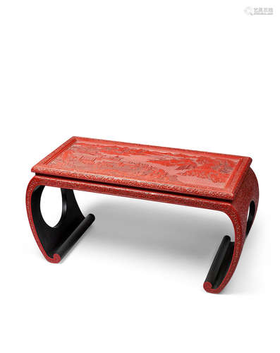 A cinnabar lacquer table 19th century