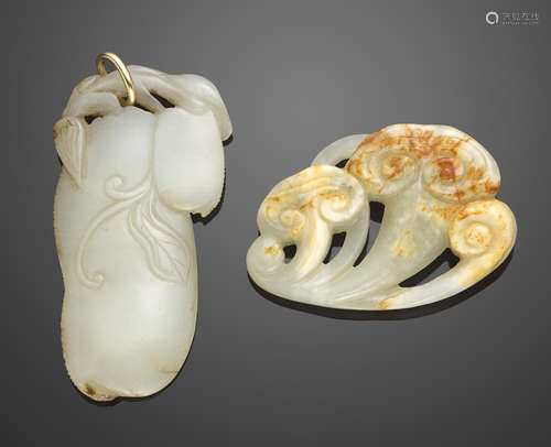 Two jade pendants Qing dynasty