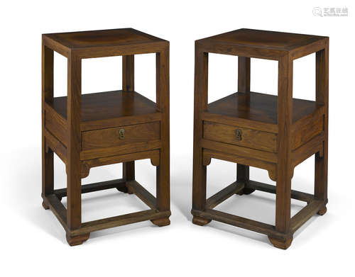 A pair of elegant hardwood square tables 19th century