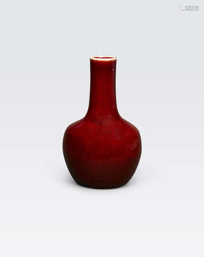 A transmutation red glazed stick-neck vase 19th century