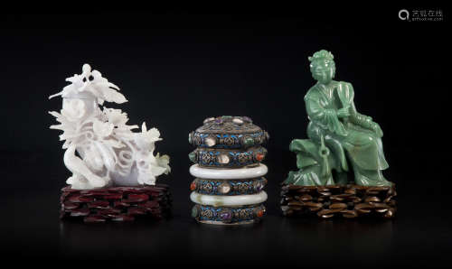 A group of jade and hardstone decorations