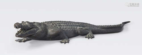 A bronze study of a crocodile Sekiya Company, Meiji era (1868-1912)