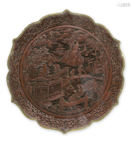 A Cinnabar Dish Late Qing/Republic period