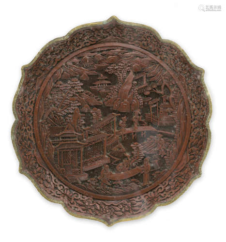 A Cinnabar Dish Late Qing/Republic period