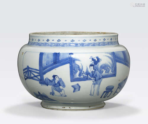 A blue and white jar Kangxi period