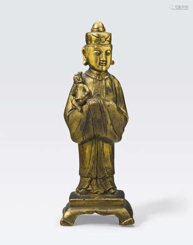 A gilt-washed metal Daoist female deity Qing dynasty