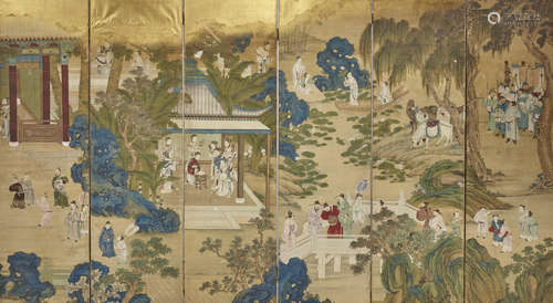 Anonymous (late Qing/early Republic) Figures in a Garden