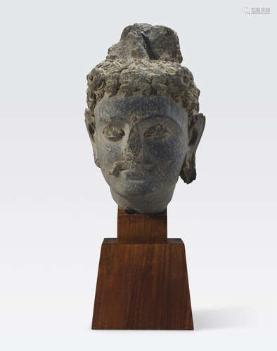 A schist head of a bodhisattva Ancient region of Gandhara, 3rd/4th century