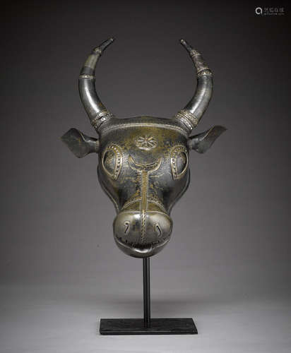 A copper alloy head of Nandi India, circa 17th century