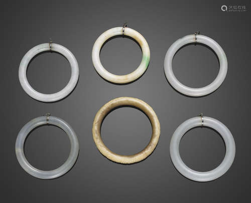 A Group of six jade bangles