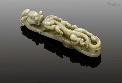 A jade dragon belt hook 19th century