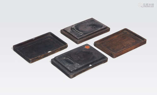 Two ink stones in hardwood cases Republic period