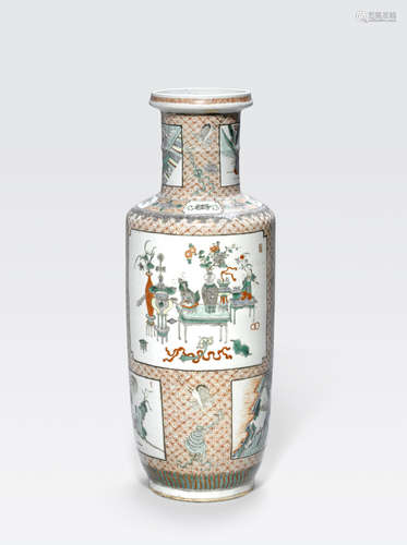 A famille verte enameled vase Late Qing dynasty