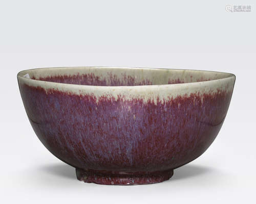 A large transmutation red glazed bowl Late Qing/Republic period