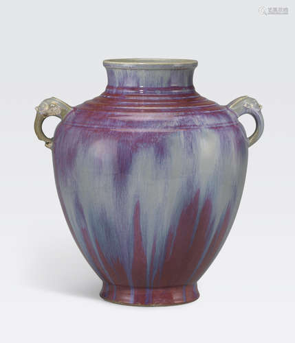 A large flambé glazed vase Qianlong mark, early 20th century