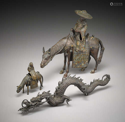 A group of Chinese and Japanese metal decorations 19th/early 20th century